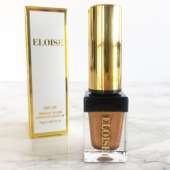 NIB Eloise Cosmetics GET LIT Metallic Foiled Liquid Eyeshadow in Pure Gold - Picture 10 of 12